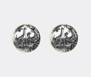 Simone Guidarelli Home 'Sunset Safari' bread plate, set of two, black and white MULTICOLOUR SIMO26SOU785MUL