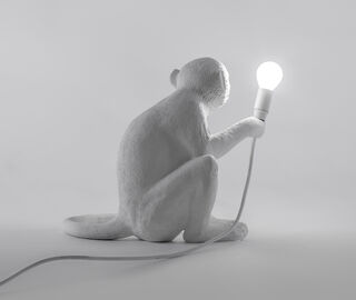 Seletti 'Monkey' lamp sitting, US plug WHITE SELE21RES828WHI