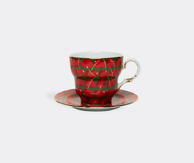 La DoubleJ 'Cherries Verde Big Mama' cup and saucer GREEN LADJ23BIG710GRN