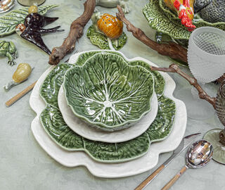 Bordallo Pinheiro 'Couve' bowl, set of four GREEN BOPI23COU581GRN