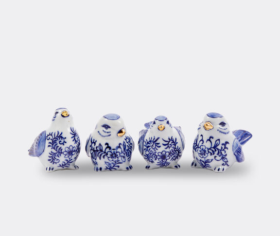 POLSPOTTEN 'Blue Bird Family' ornament, set of four, dark blue undefined ${masterID}