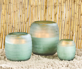 ONNO Collection &#39;Waves Blue&#39; candle, Phuket Lotus scent, small BLUE ONNO23CAN184BLU