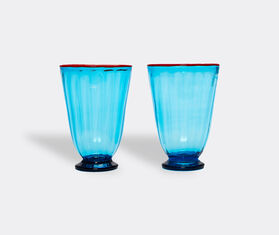 La DoubleJ &#39;Rainbow&#39; glasses, set of two, turquoise TURQUOISE LADJ22RAI151LBL