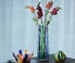 LSA International 'Folk' vase, black, blue and green multicolor LSAI23FOL938MUL