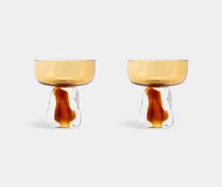 XLBoom 'Gusto Coupe' glass, set of two, small, amber AMBER XLBO26GUS619AMB