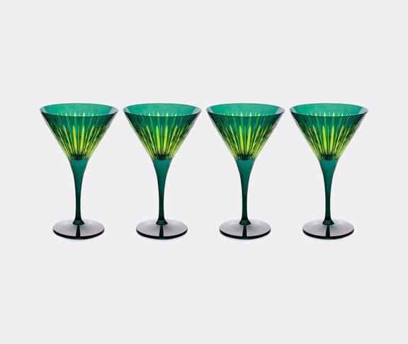 L'Objet 'Prism' martini glass, set of four, green GREEN LOBJ24PRI150GRN