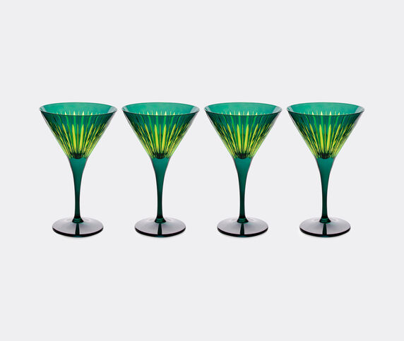 L'Objet 'Prism' martini glass, set of four, green Green LOBJ24PRI150GRN