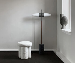 101 Copenhagen 'Big Foot' stool, sheepskin WHITE COPH22BIG207WHI