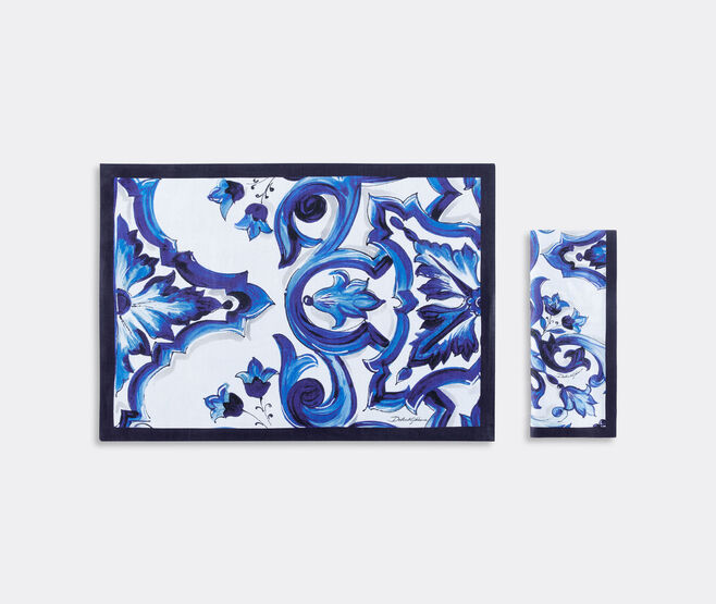 Dolce&Gabbana Casa 'Blu Mediterraneo' linen placemat and napkin set, multicolor MULTICOLOUR DGCA22SET801MUL