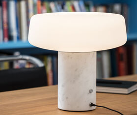 Case Furniture 'Solid Table Light', Carrara marble, large, US plug MULTICOLOUR CAFU20SOL471WHI