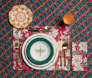La DoubleJ 'Libellula' soup and dinner plate set GREEN LADJ19LIB930GRN