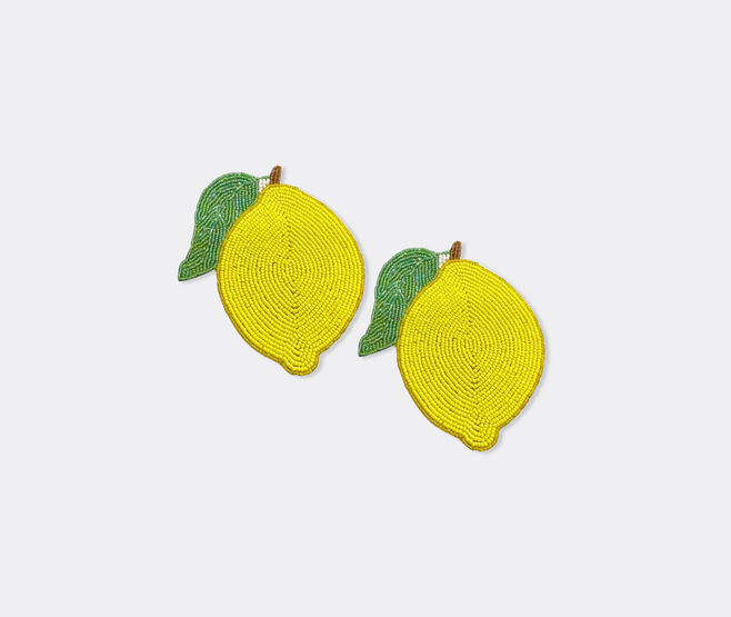 Les-Ottomans 'Lemon' coaster, set of two, yellow and green MULTICOLOUR OTTO26BEA567MUL