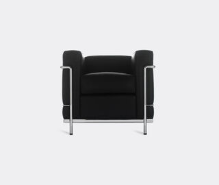 Cassina '2 Fauteuil Grand Confort' petit mod&egrave;le padded armchair, black leather BLACK CASS21PAD428BLK