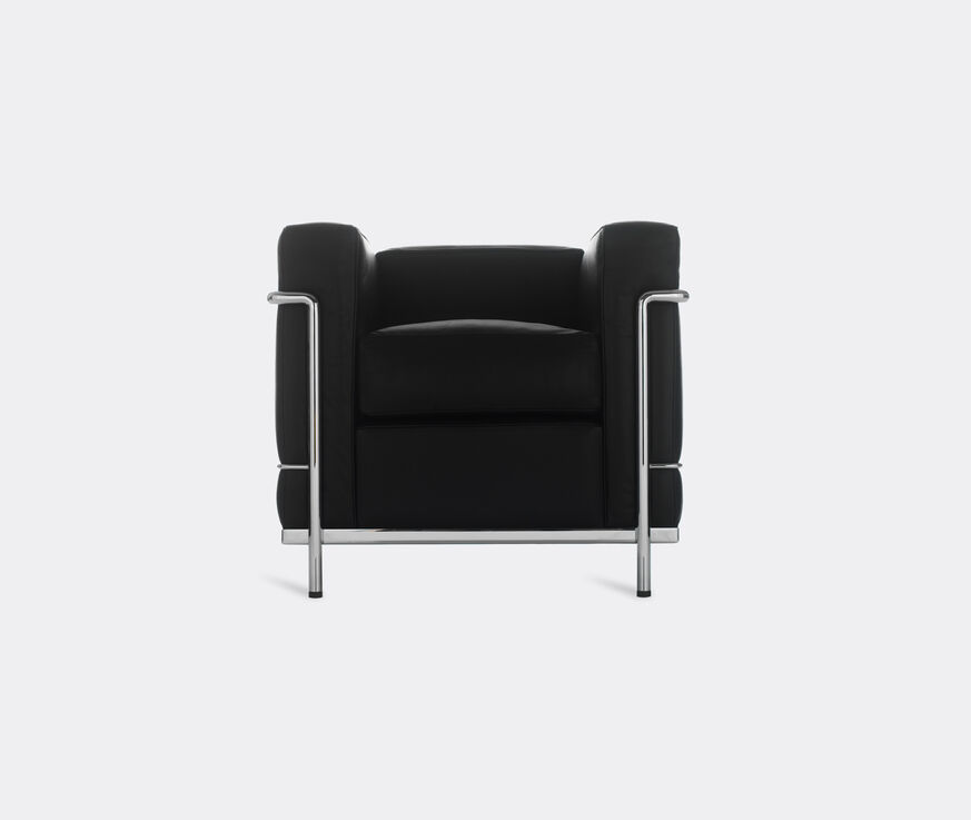 Cassina '2 Fauteuil Grand Confort' petit modèle padded armchair, black leather Black CASS21PAD428BLK