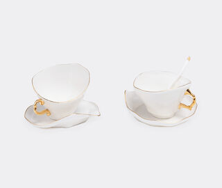 Seletti 'Meltdown' teacup, saucer and teaspoon, set of two MULTICOLOUR SELE24TEA344MUL