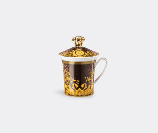 Rosenthal 'Wild Floralia' mug with lid BLACK ROSE23MUG718BLK