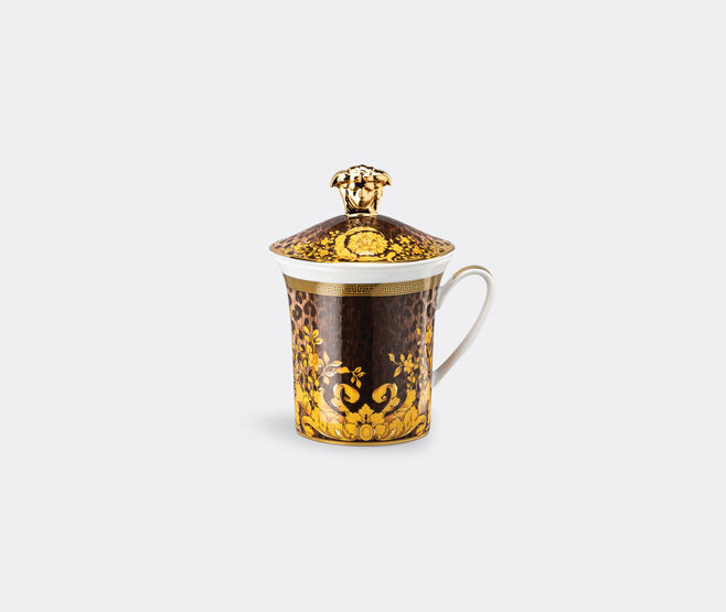 Rosenthal 'Wild Floralia' mug with lid BLACK ROSE23MUG718BLK