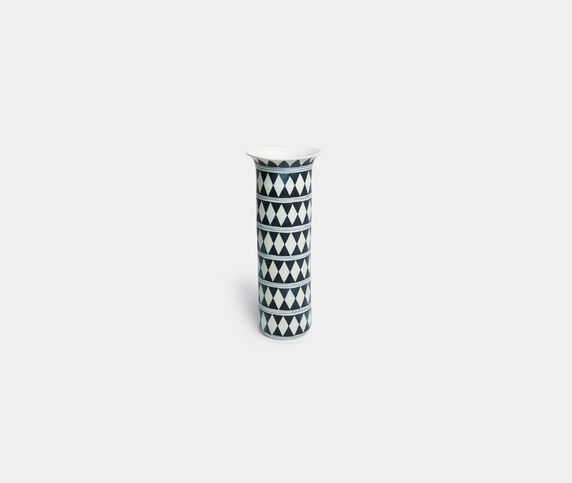 L'Objet 'Tribal Diamond' vase, medium Black, white LOBJ17TRI300BLK