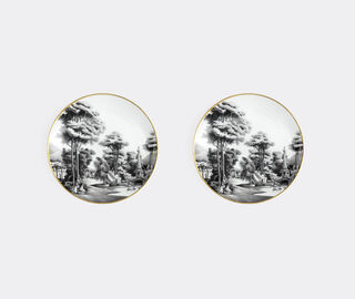 Simone Guidarelli Home 'Imperial Garden' bread plate, set of two, black and white MULTICOLOUR SIMO26SOU822MUL