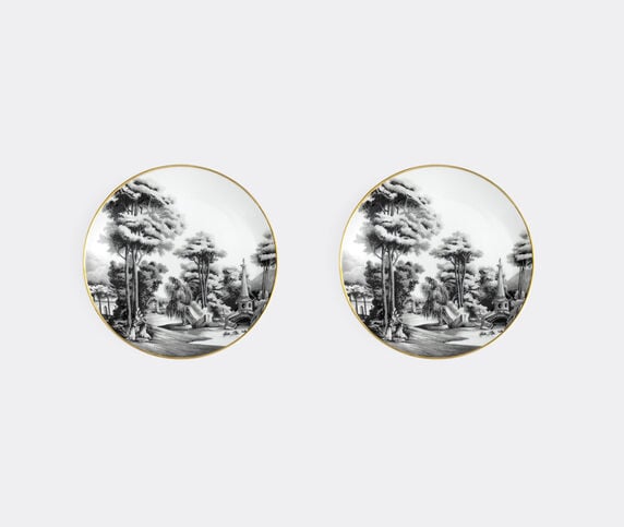 Simone Guidarelli Home 'Imperial Garden' bread plate, set of two, black and white MULTICOLOUR SIMO26SOU822MUL