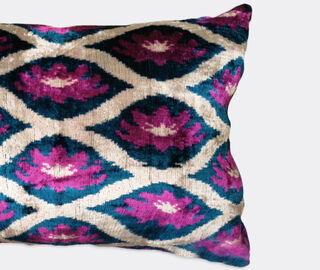 Les-Ottomans Velvet cushion, pink and blue MULTICOLOUR OTTO22VEL652MUL