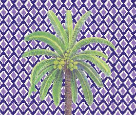 Lisa Corti &#39;Masonite&#39; rectangular placemat, set of two, hima palma pervinch MULTICOLOUR LICO23MAS431MUL