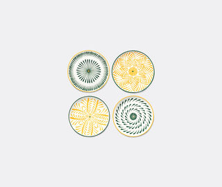 Serax 'Bazaar' breakfast plate, set of four, yellow and green MULTICOLOUR SERA26BRE865YEL