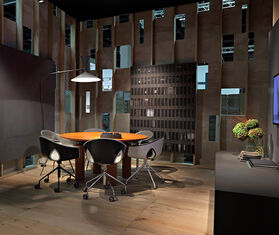 Poltrona Frau &#39;Ginger Ale&#39; chair, five-spokes base with castors GREY POFR20GIN116GRY