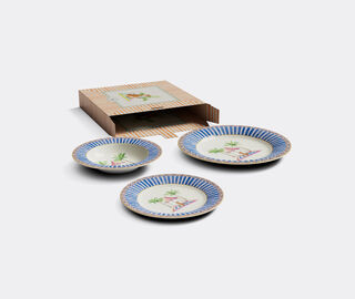 Lisa Corti 'Sariska' plate, set of three, blue BLUE LICO25SET763BLU