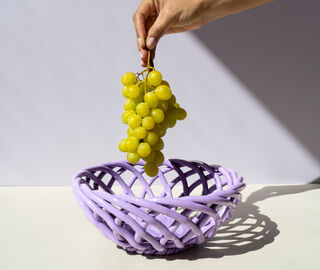 Octaevo 'Sicilia' ceramic basket, lilac, large LILAC OCTA21CER899PUR