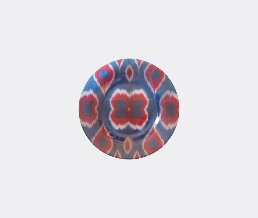 Les-Ottomans 'Ikat' glass plate, red and blue  OTTO20IKA528MUL