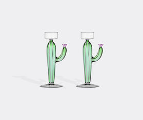 Ichendorf Milano &#39;Desert Plants&#39; tealight, set of two, green, pink and white MULTICOLOUR ICMI25DES207MUL