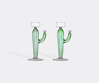 Ichendorf Milano 'Desert Plants' tealight, set of two, green, pink and white MULTICOLOUR ICMI25DES207MUL
