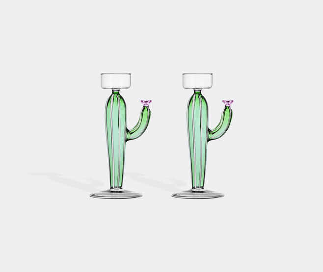 Ichendorf Milano 'Desert Plants' tealight, set of two, green, pink and white MULTICOLOUR ICMI25DES207MUL