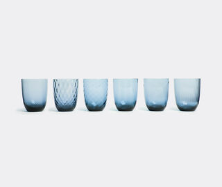 NasonMoretti 'Idra' water glass, set of six BLUE NAMO16WAT217BLU