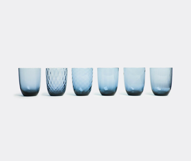 NasonMoretti 'Idra' water glass, set of six BLUE NAMO16WAT217BLU