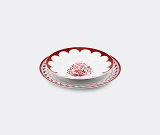 Aquazzura Casa 'Jaipur' soup plate, set of two, bordeaux and pink MULTICOLOUR AQUA23JAI048MUL