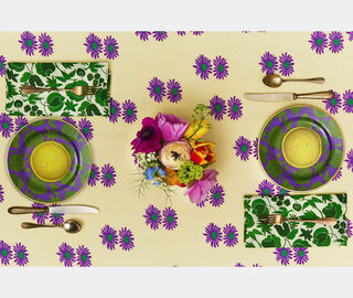 La DoubleJ 'Wildbird' dessert plates, set of two, lilac MULTICOLOUR LADJ19WIL598PUR