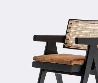 Cassina 'Capitol Complex' chair with arms and Vienna straw seat BEIGE CASS21CAP787BEI