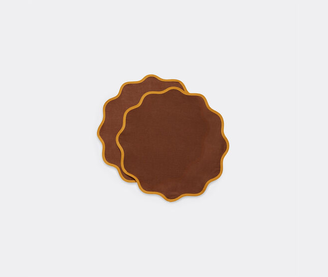 La DoubleJ 'Rainbow Chocolate Cloud' tablemat, set of two BROWN LADJ23CLO956BRW