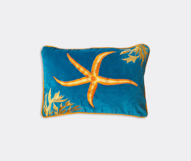 Les-Ottomans 'Starfish' embroidered cushion MULTICOLOUR OTTO23EMB170MUL