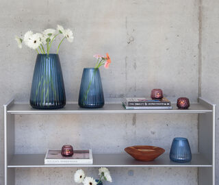 XLBoom 'Dim Stripe' vase, large, blue BLUE XLBO25DIM998BLU