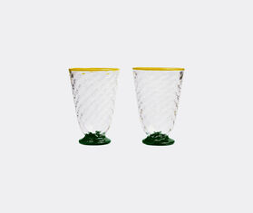 La DoubleJ 'Quilted' glass, set of two, green MULTICOLOUR LADJ24QUI281MUL