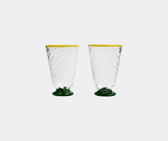 La DoubleJ 'Quilted' glass, set of two, green undefined ${masterID}