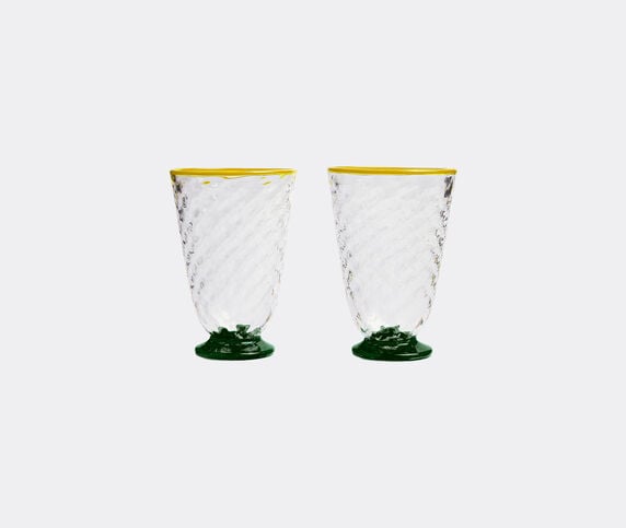 La DoubleJ 'Quilted' glass, set of two, green multicolor LADJ24QUI281MUL