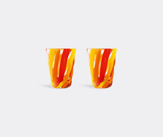 LSA International 'Folk' tumbler, set of two, orange, red and yellow MULTICOLOUR LSAI23FOL495MUL