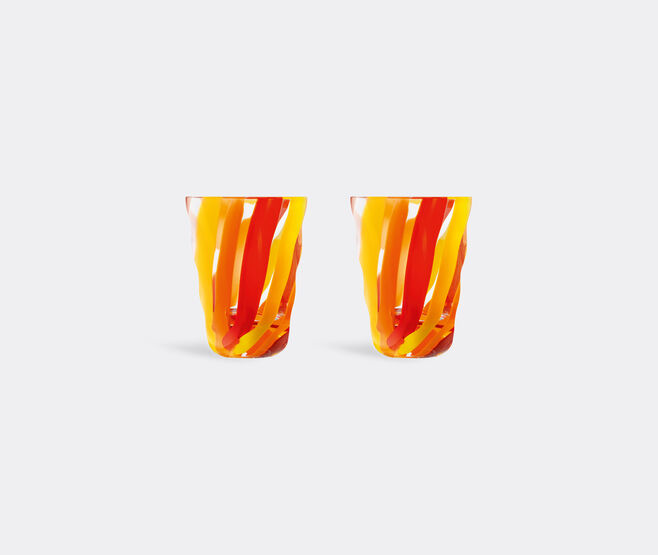 LSA International 'Folk' tumbler, set of two, orange, red and yellow MULTICOLOUR LSAI23FOL495MUL