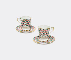 La DoubleJ 'Cubi Lilla' espresso cup and saucer, set of two MULTICOLOUR LADJ22ESP327MUL