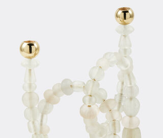 POLSPOTTEN 'Beads' candle holder, white WHITE POLS25CAN522WHI