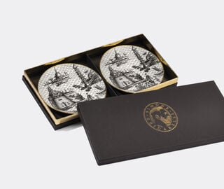 Simone Guidarelli Home 'Oriental Dream' bread plate, set of two, black and white MULTICOLOUR SIMO26SOU754MUL
